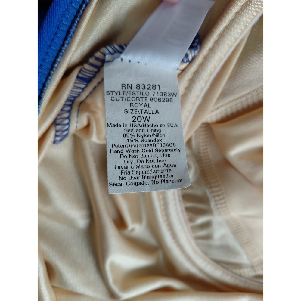 Vintage Carol Wior Swimsuit New One Piece Navy Blue Plus Sz 20 Takes Inches Off - Picture 14 of 16